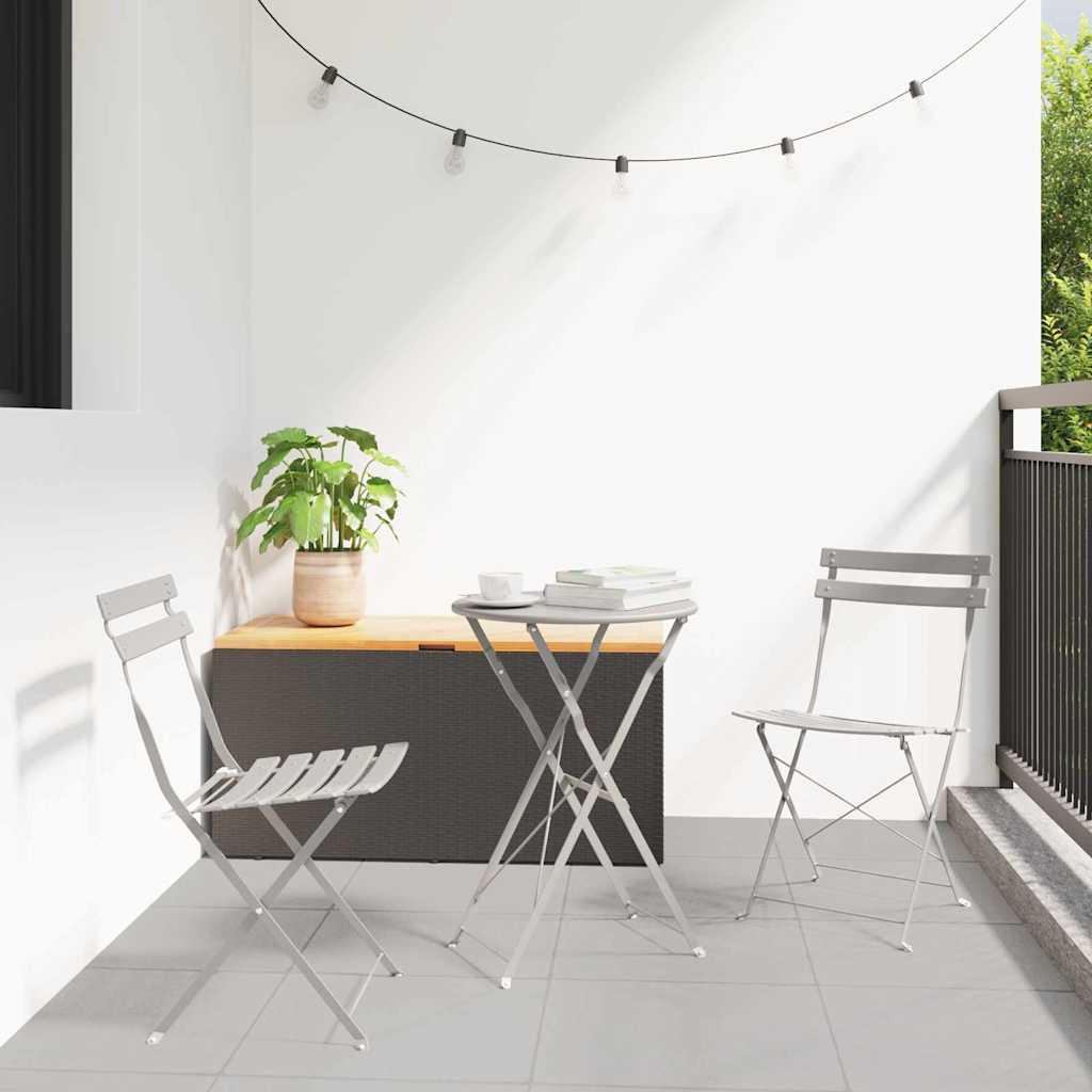 Gartenklappstuhl 2 stk. Beige Metall