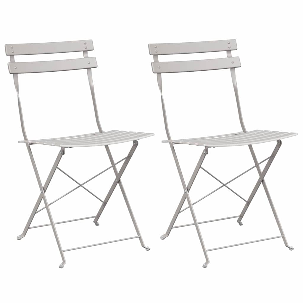Gartenklappstuhl 2 stk. Beige Metall