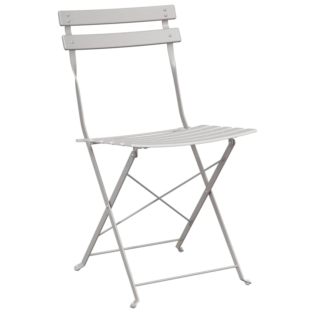 Gartenklappstuhl 2 stk. Beige Metall