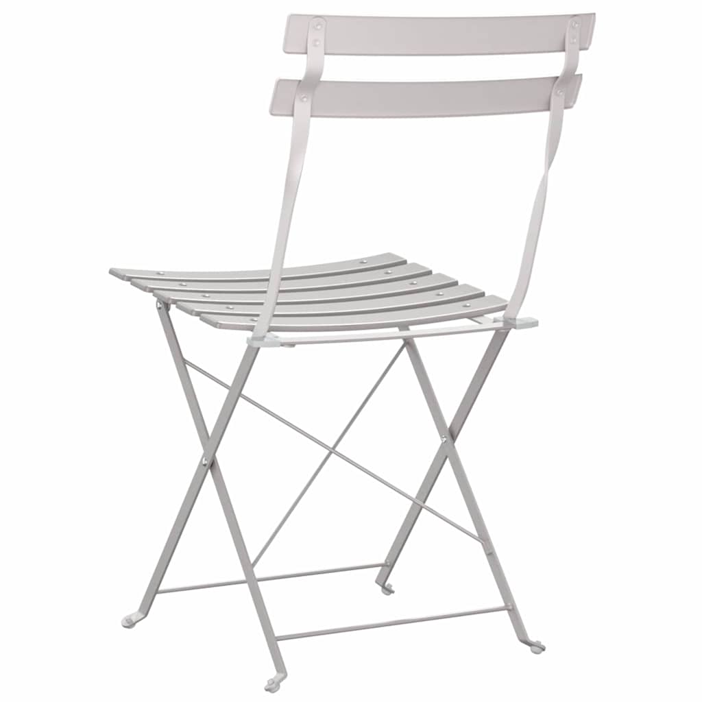 Gartenklappstuhl 2 stk. Beige Metall