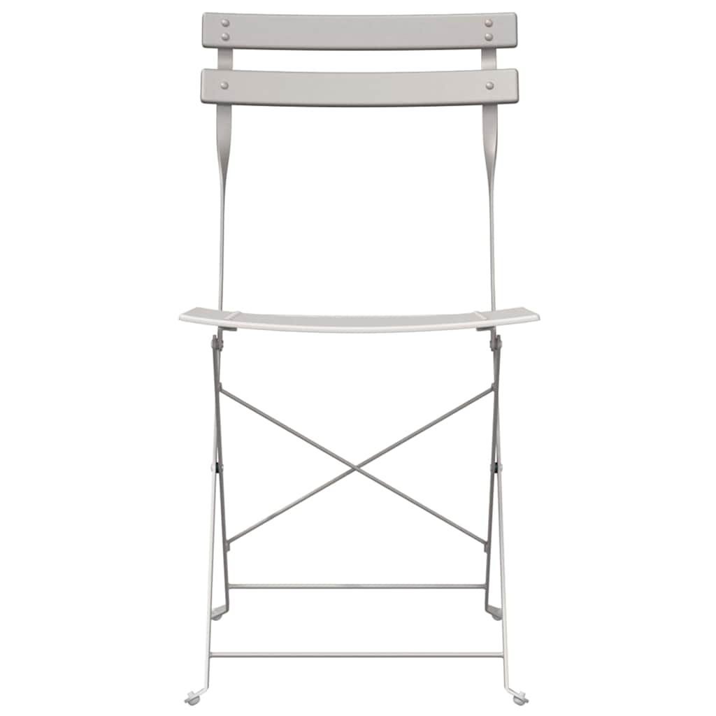 Gartenklappstuhl 2 stk. Beige Metall