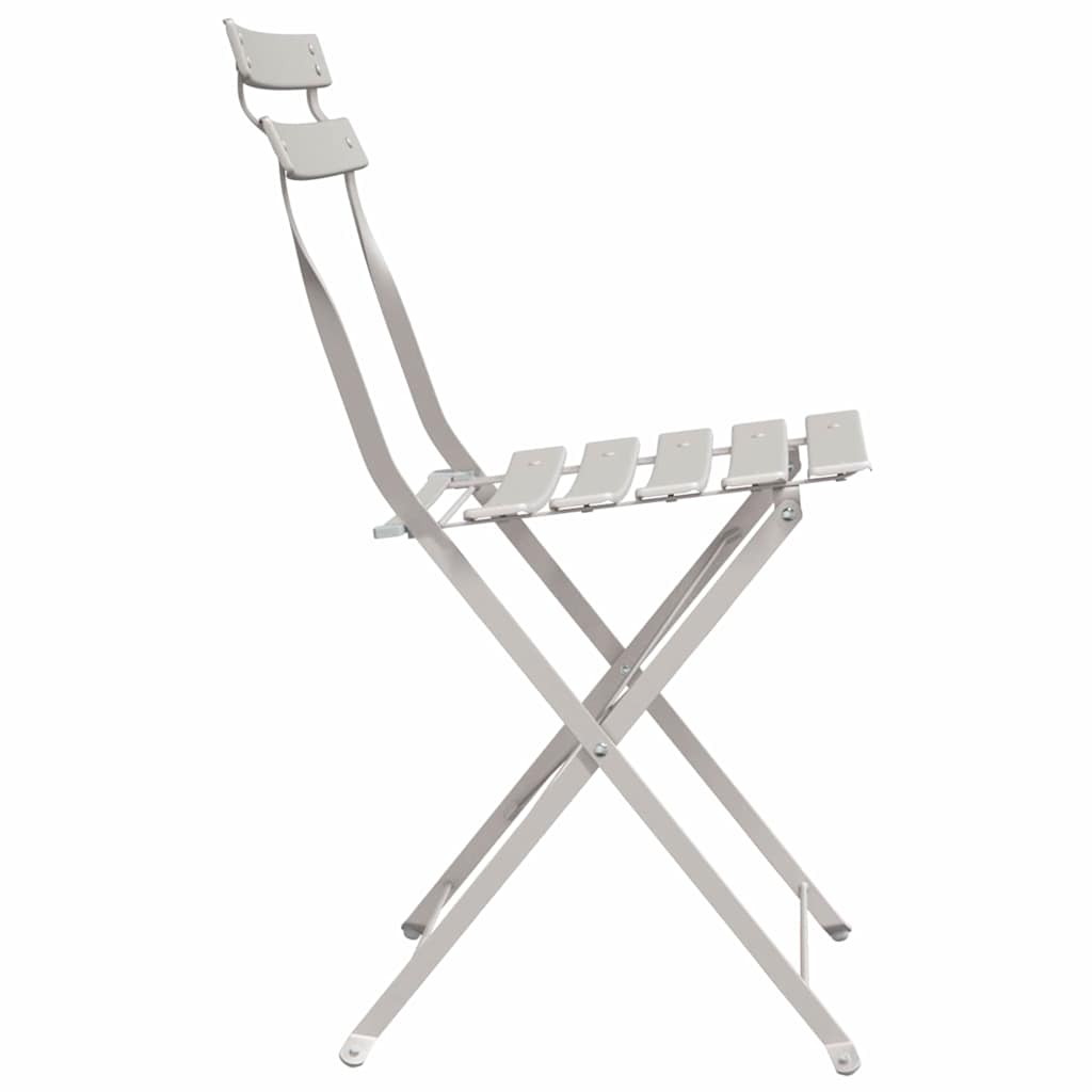 Gartenklappstuhl 2 stk. Beige Metall