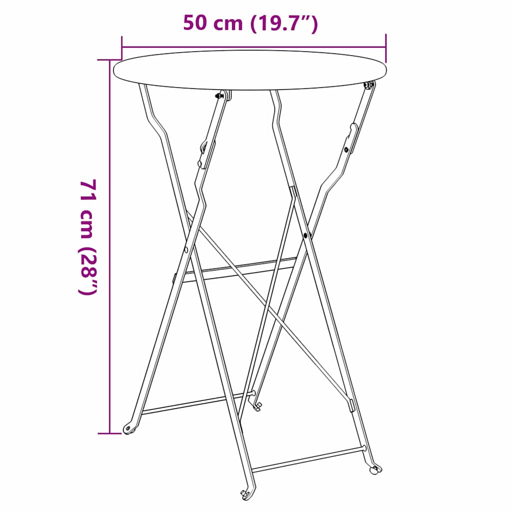 Bistrotisch Hellmint Ø 50 x 71 cm Pulverbeschichteter Stahl