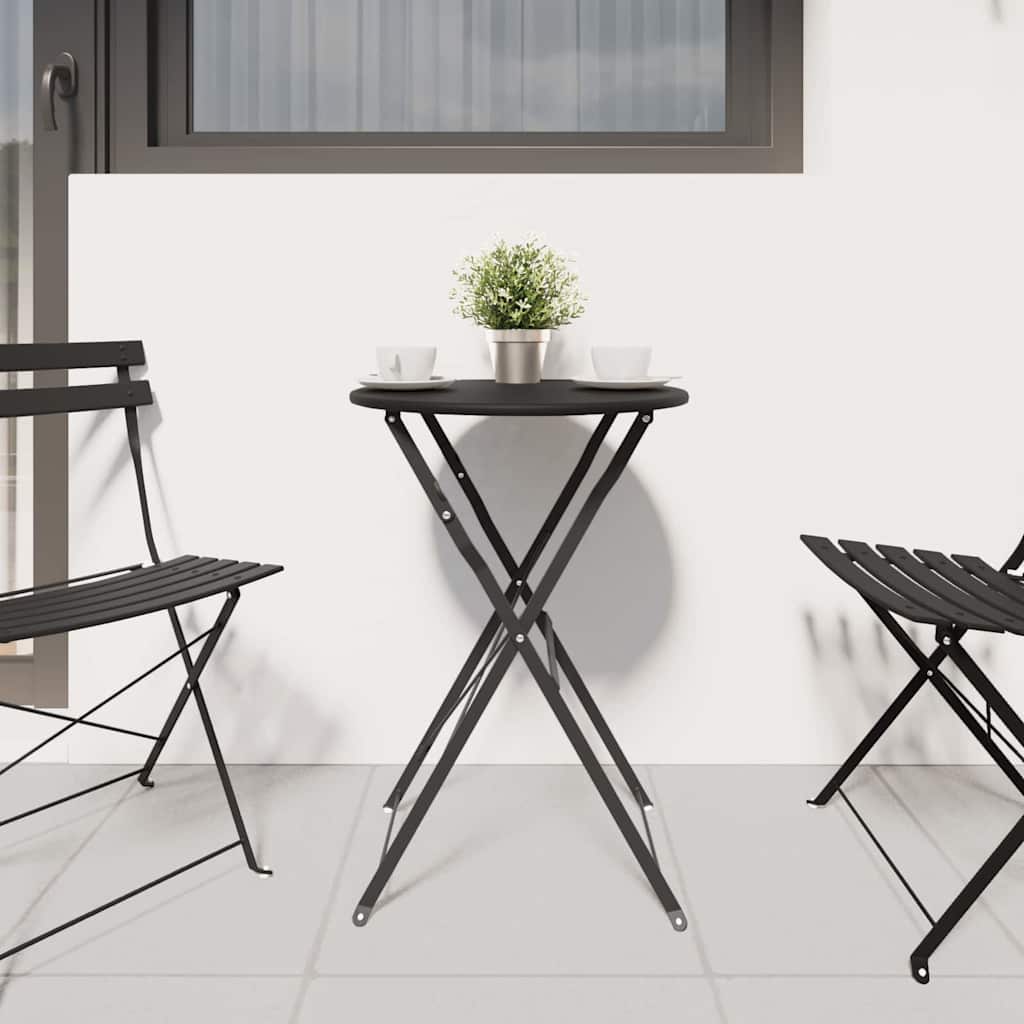 Bistrotisch Anthrazit Ø 50 x 71 cm Pulverbeschichteter Stahl