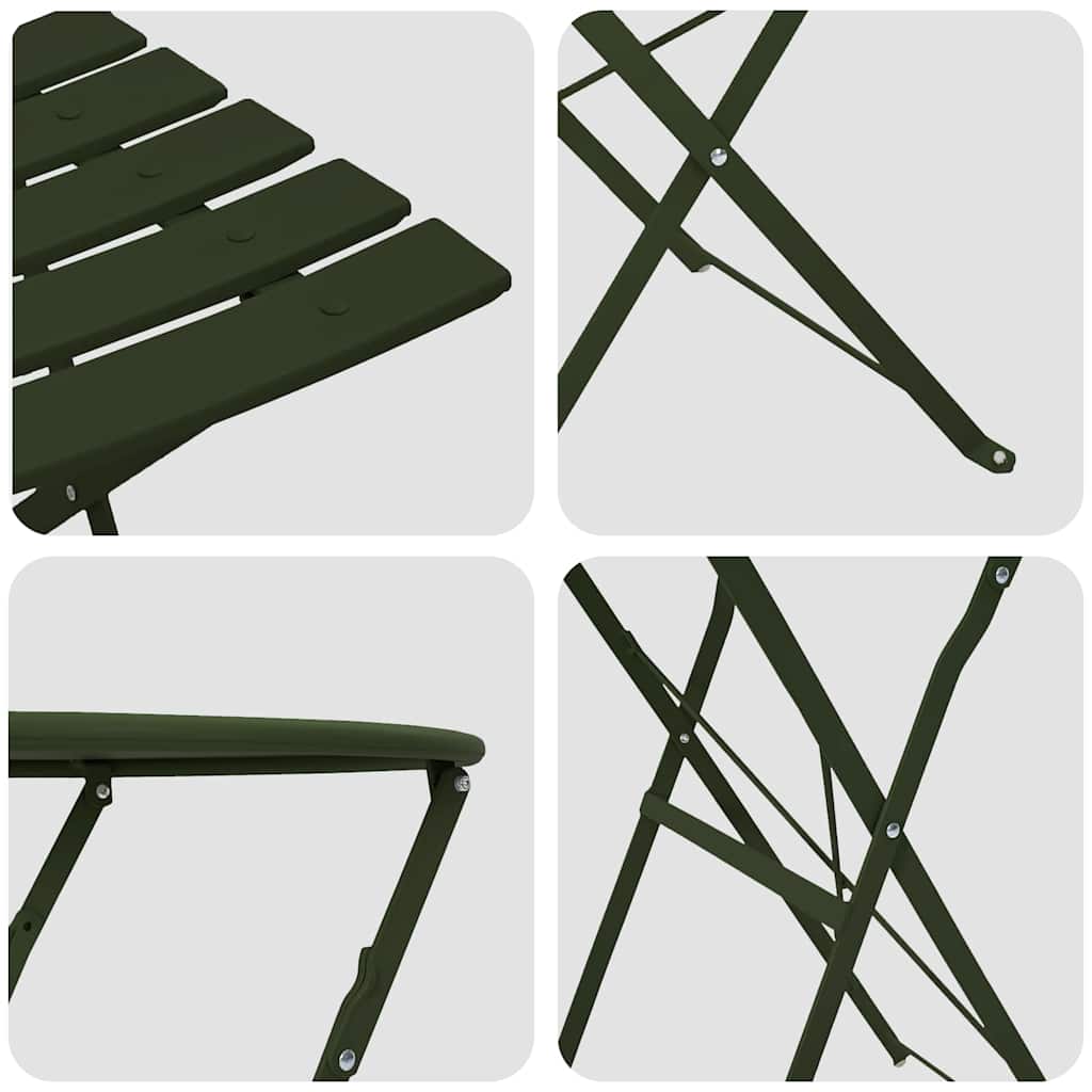 Klapp Bistro Set 3 Stk. Wald Stahl