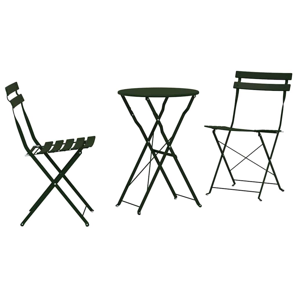 Klapp Bistro Set 3 Stk. Wald Stahl