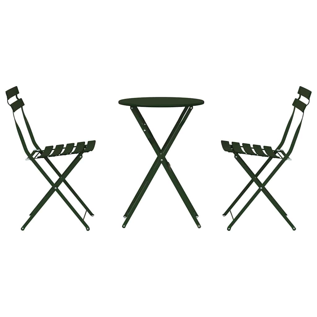 Klapp Bistro Set 3 Stk. Wald Stahl