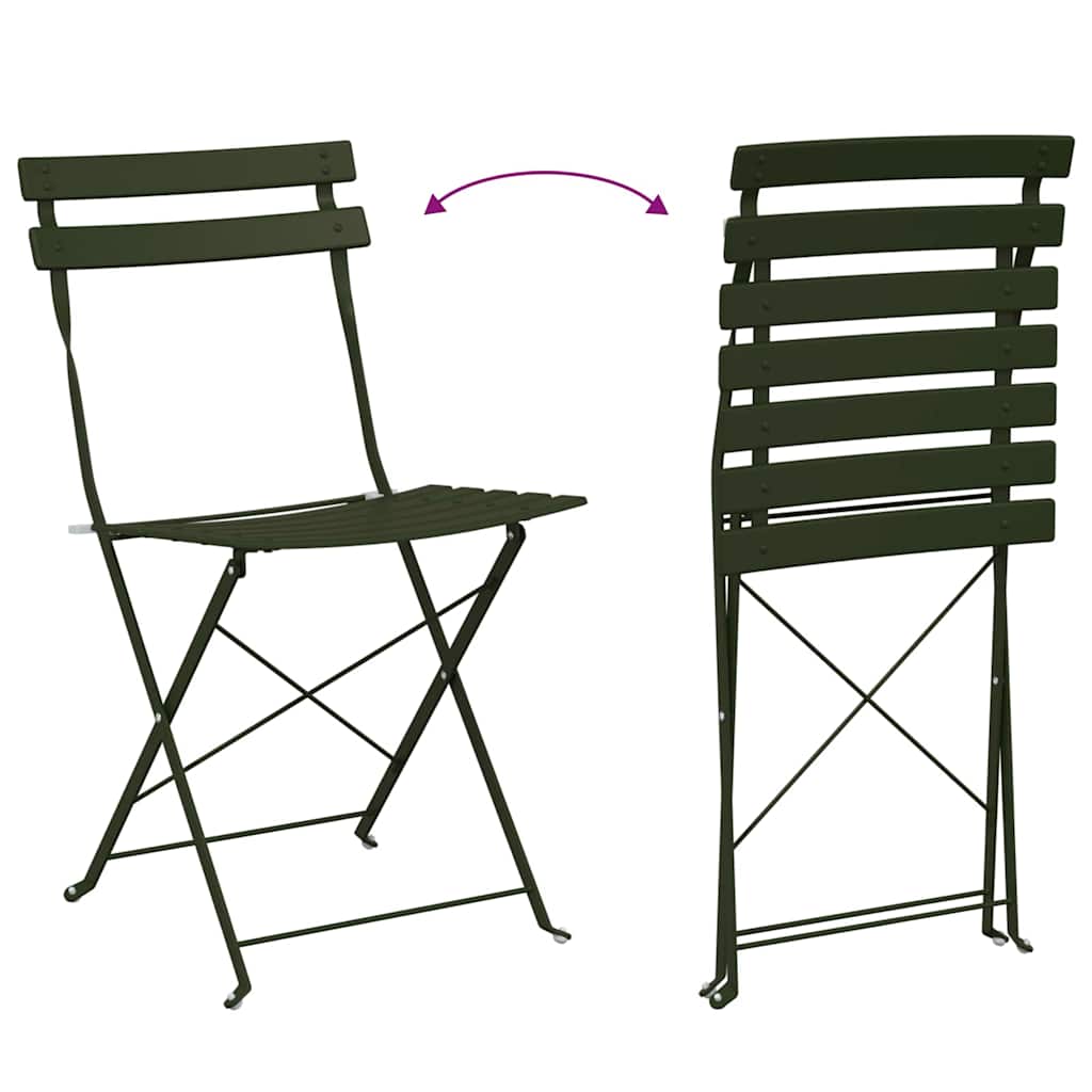 Klapp Bistro Set 3 Stk. Wald Stahl