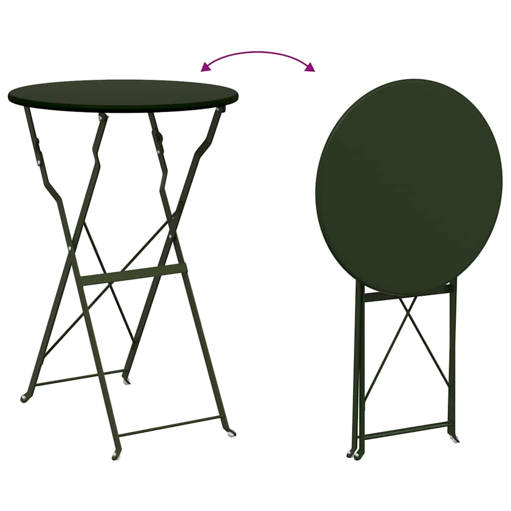 Klapp Bistro Set 3 Stk. Wald Stahl