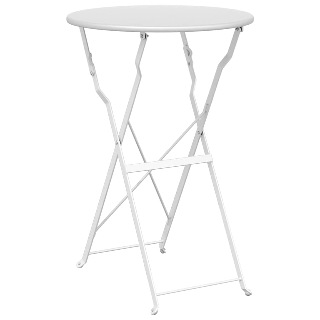 Klapp Bistro Set 3 Stk. Weiß Stahl