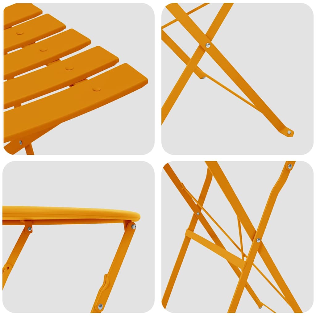 Klapp Bistro Set 3 Stk. Senf Stahl
