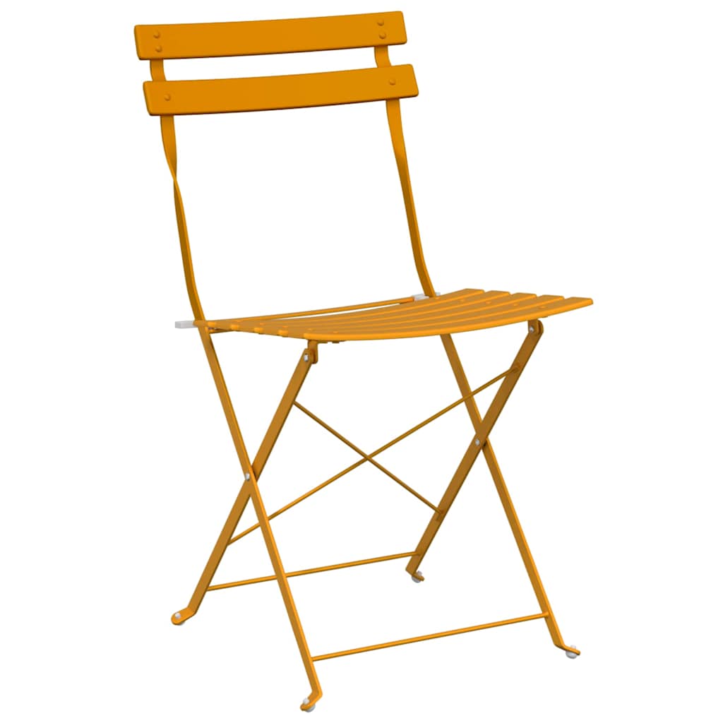 Klapp Bistro Set 3 Stk. Senf Stahl