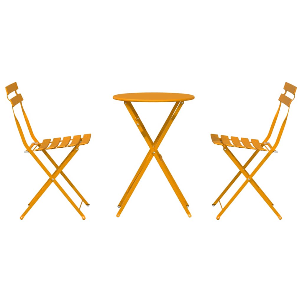 Klapp Bistro Set 3 Stk. Senf Stahl