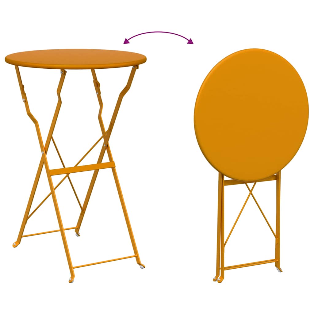 Klapp Bistro Set 3 Stk. Senf Stahl