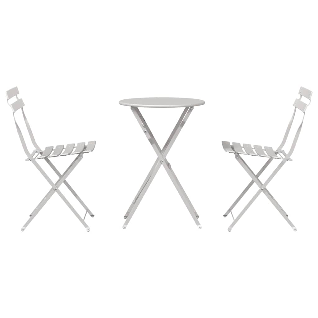 Klapp Bistro Set 3 Stk. Beige Stahl