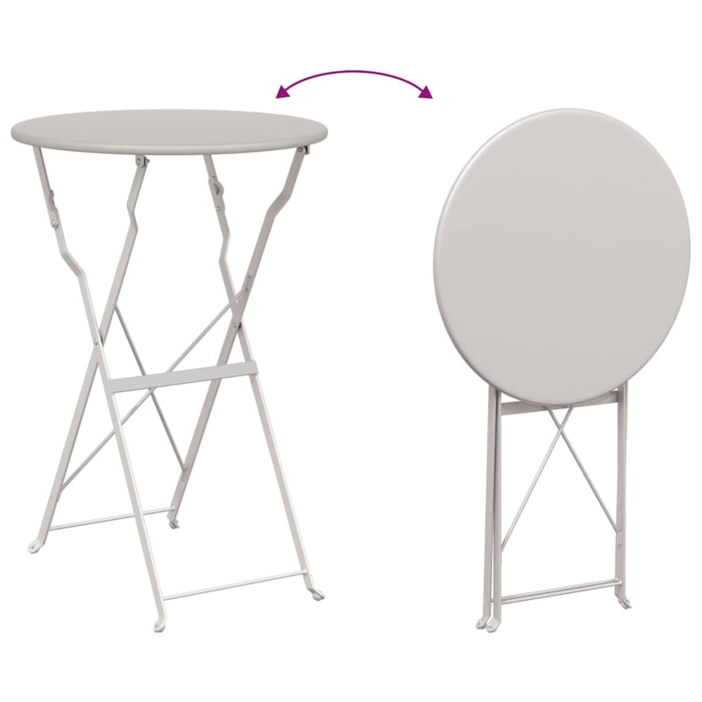 Klapp Bistro Set 3 Stk. Beige Stahl