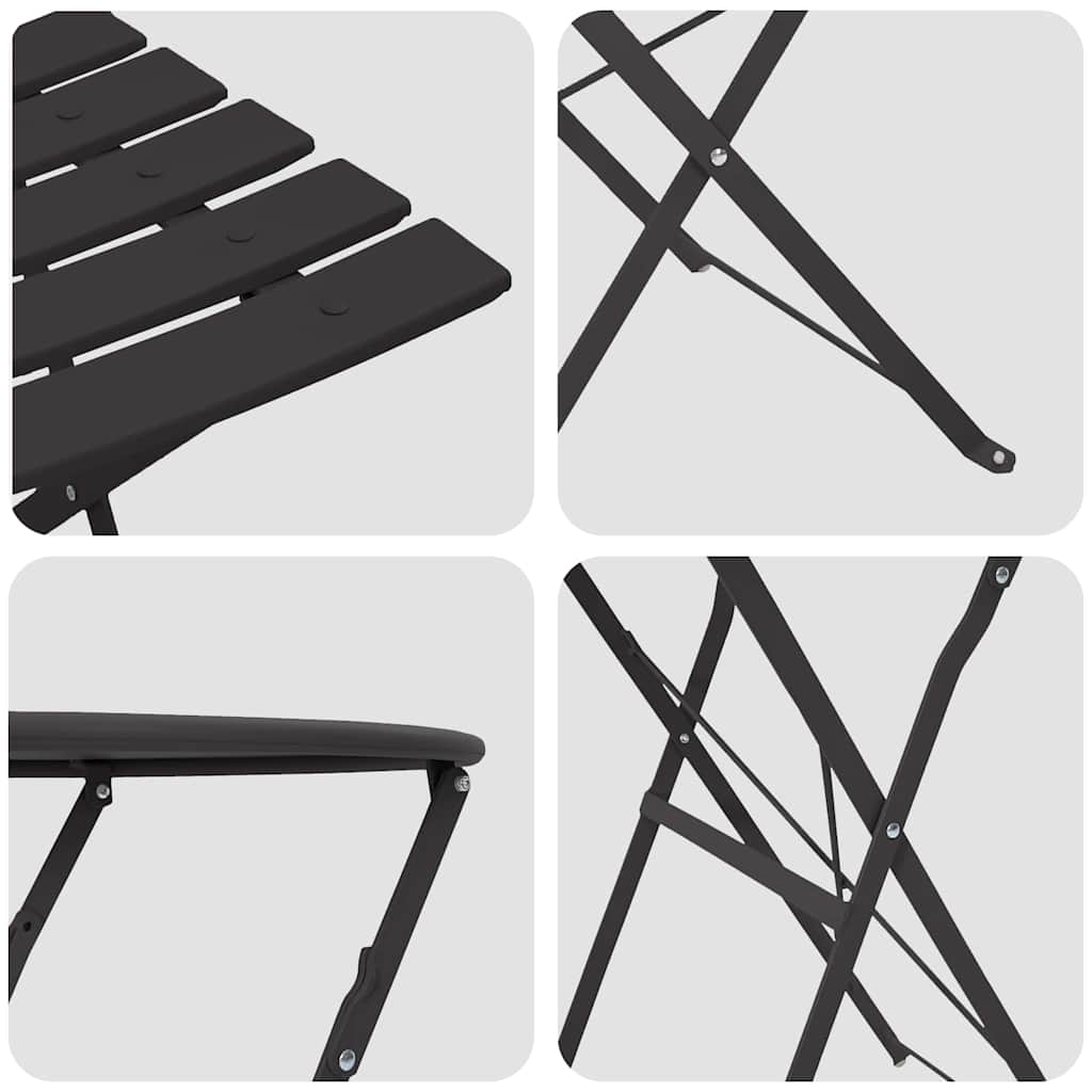 Klapp Bistro Set 3 Stk. Anthrazit Stahl