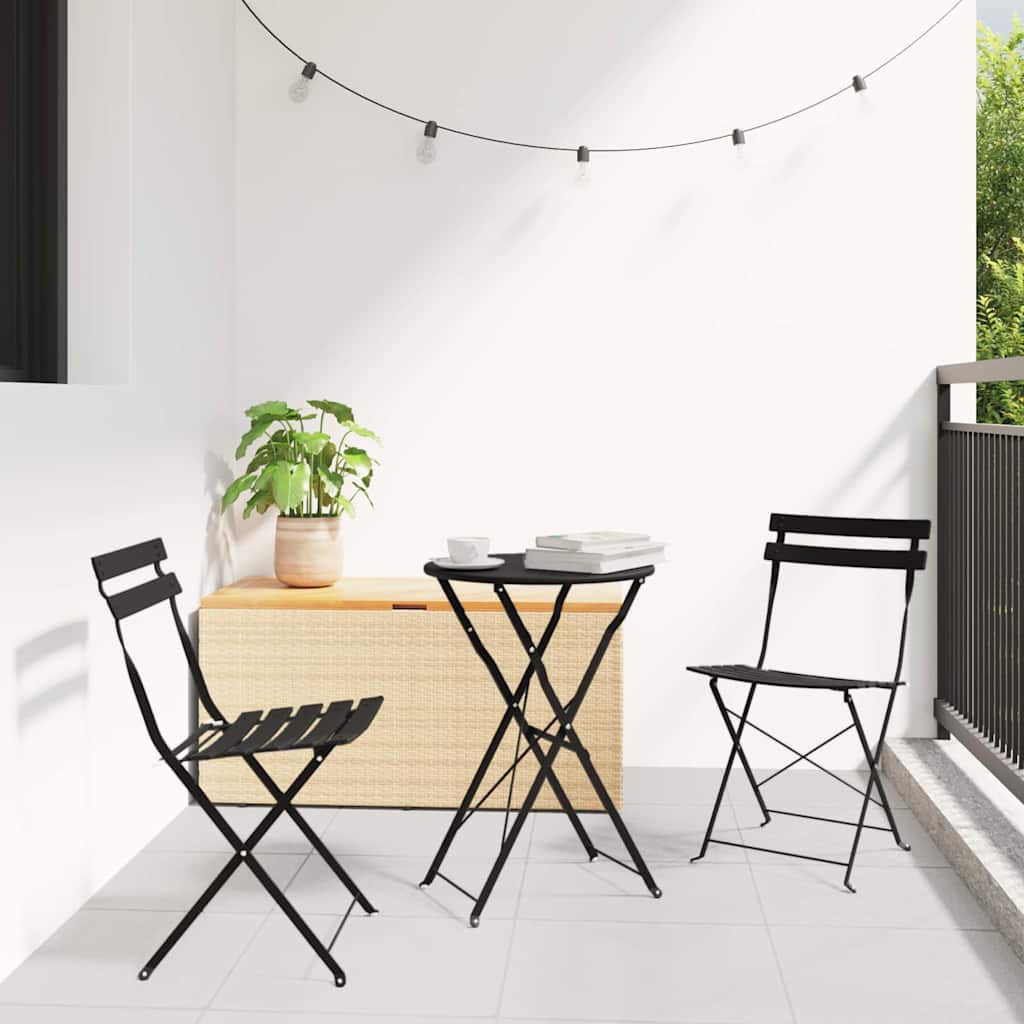 Klapp Bistro Set 3 Stk. Anthrazit Stahl