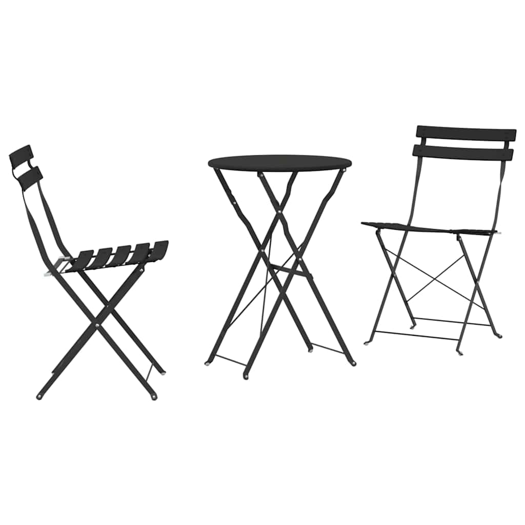 Klapp Bistro Set 3 Stk. Anthrazit Stahl