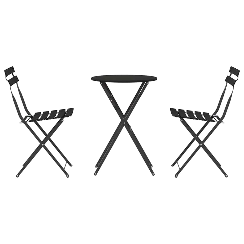Klapp Bistro Set 3 Stk. Anthrazit Stahl
