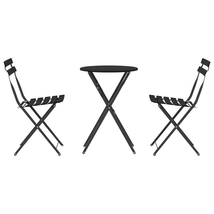 Klapp Bistro Set 3 stk. Anthrazit Stahl