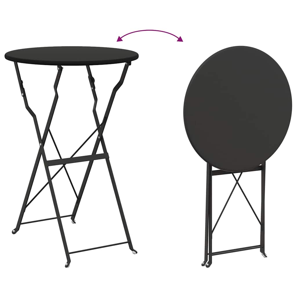 Klapp Bistro Set 3 Stk. Anthrazit Stahl