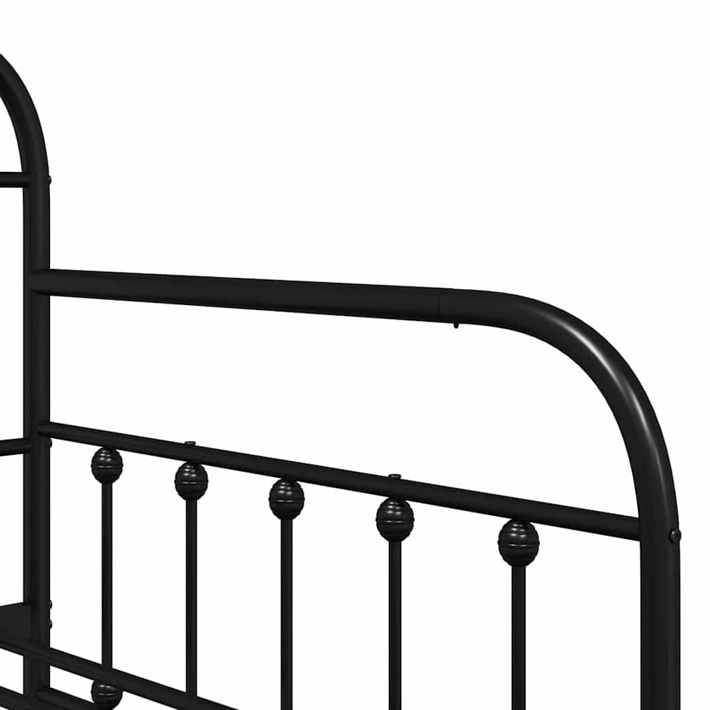 Tagesbettrahmen Schwarz 90 x 200 cm Pulverbeschichteter Stahl