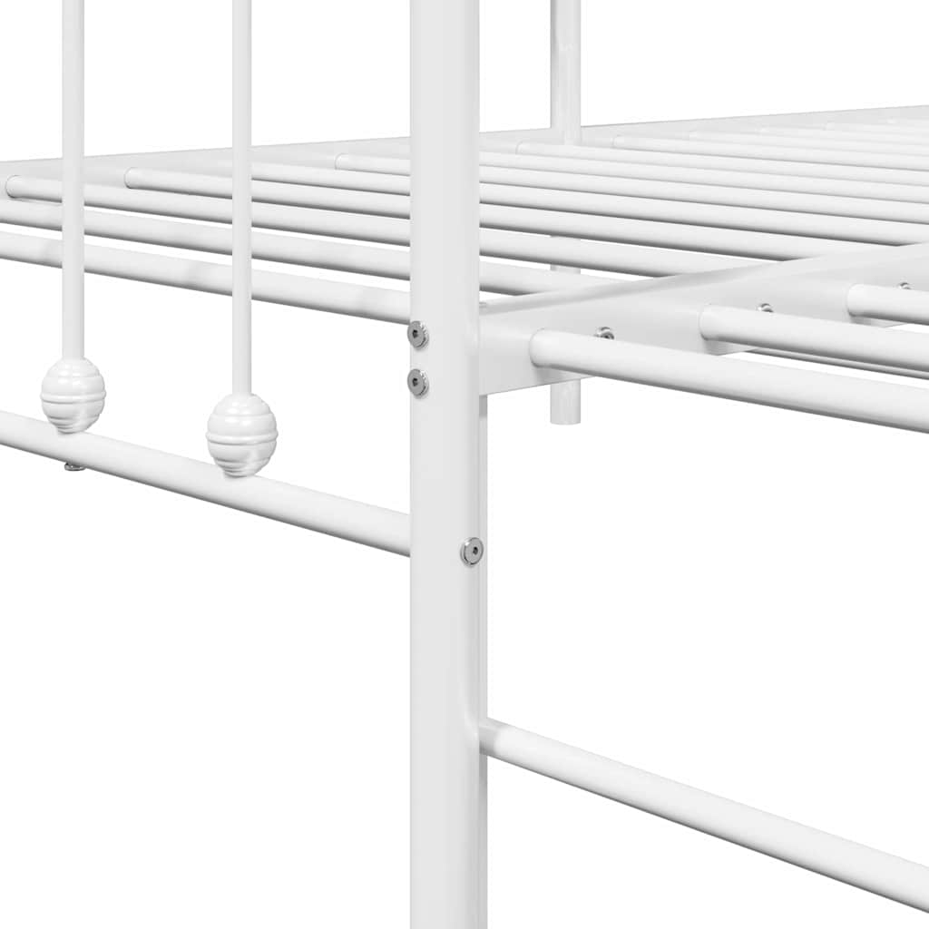 Tagesbettrahmen Weiß 90 x 190 cm Pulverbeschichteter Stahl