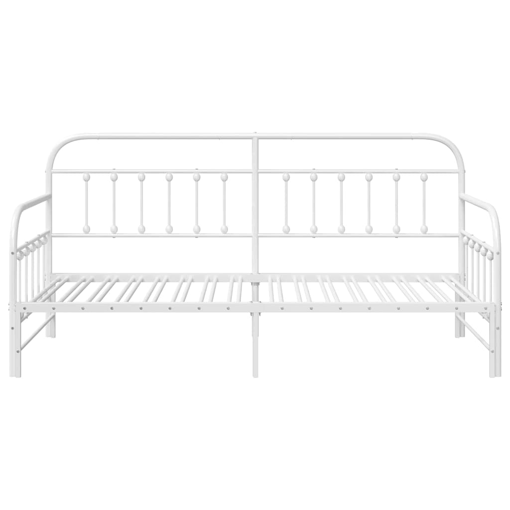 Tagesbettrahmen Weiß 90 x 200 cm Pulverbeschichteter Stahl