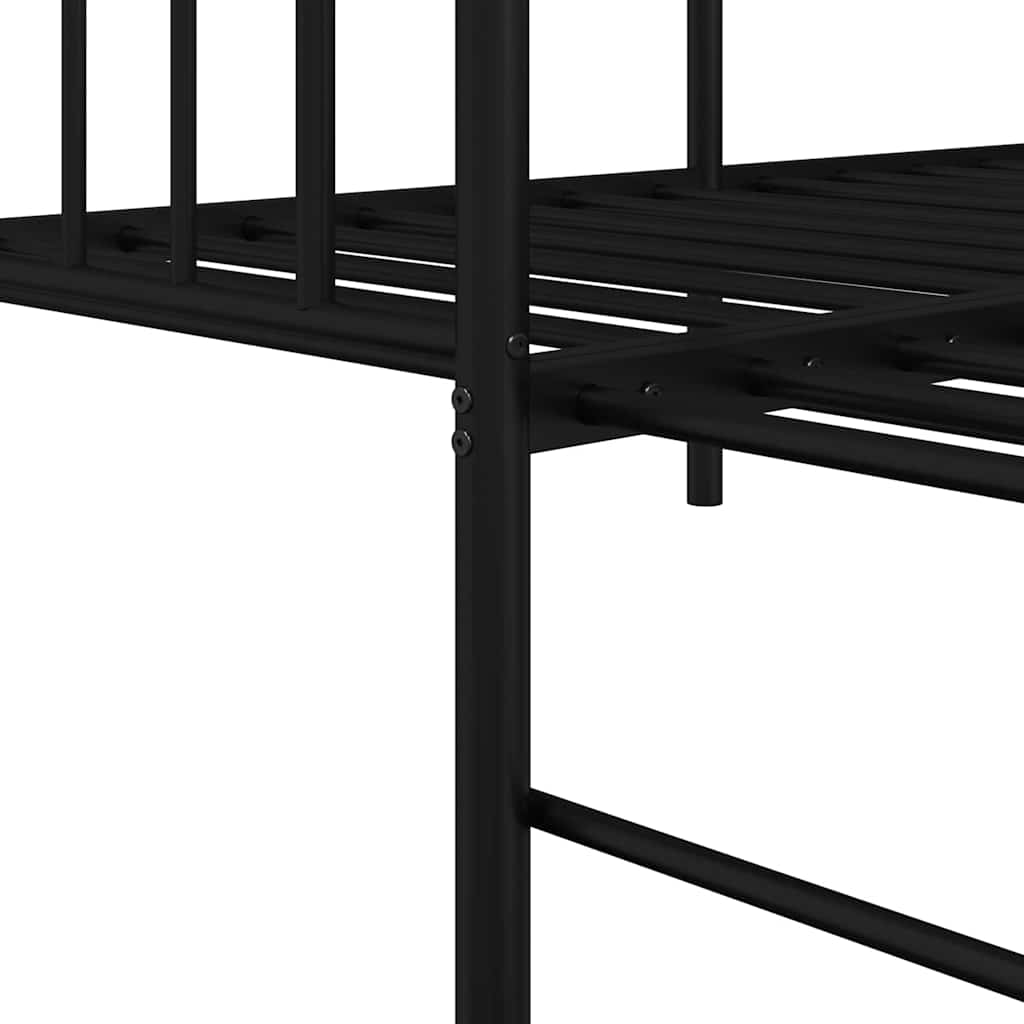 Tagesbettrahmen Schwarz 75 x 190 cm Stahl