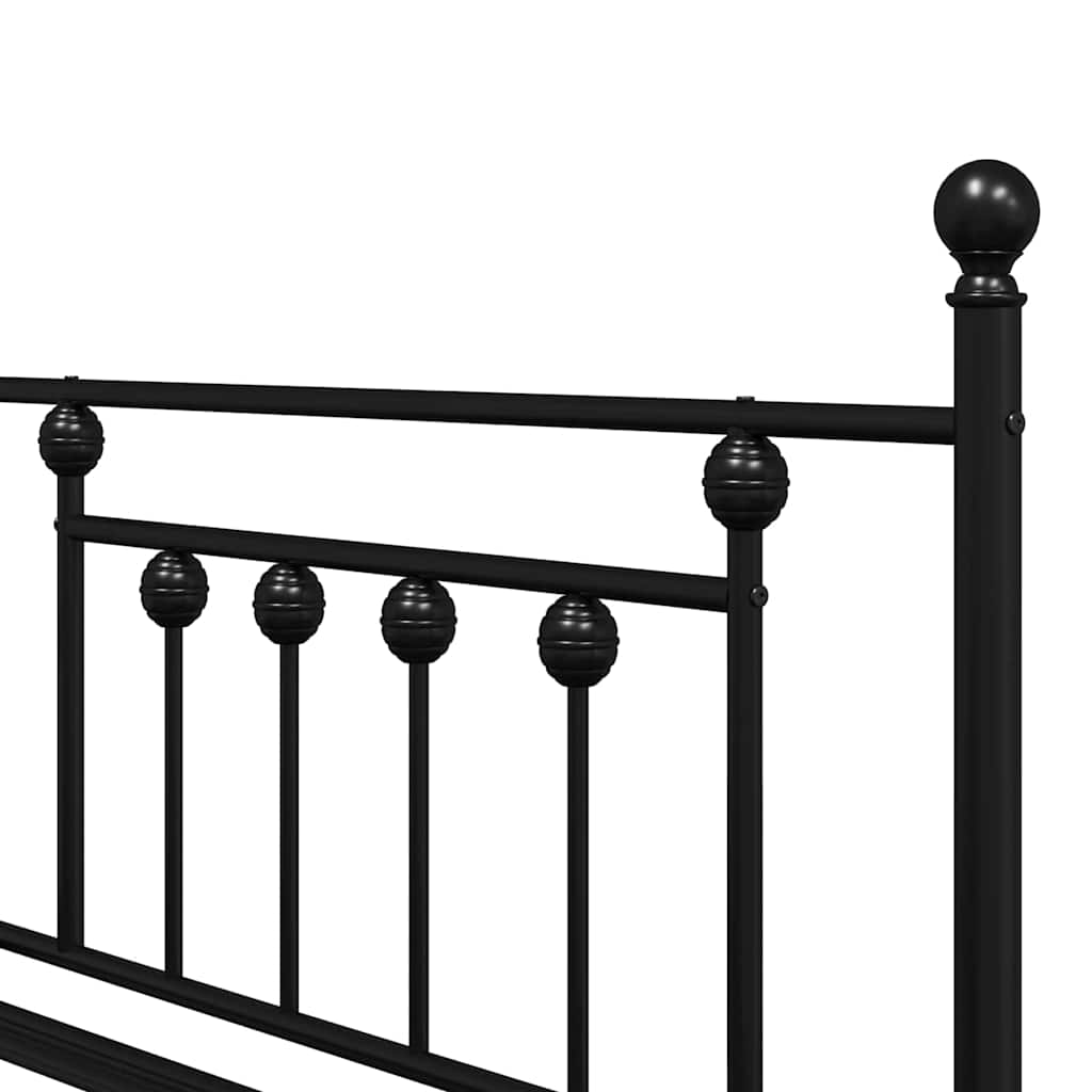 Tagesbettrahmen Schwarz 90 x 190 cm Stahl