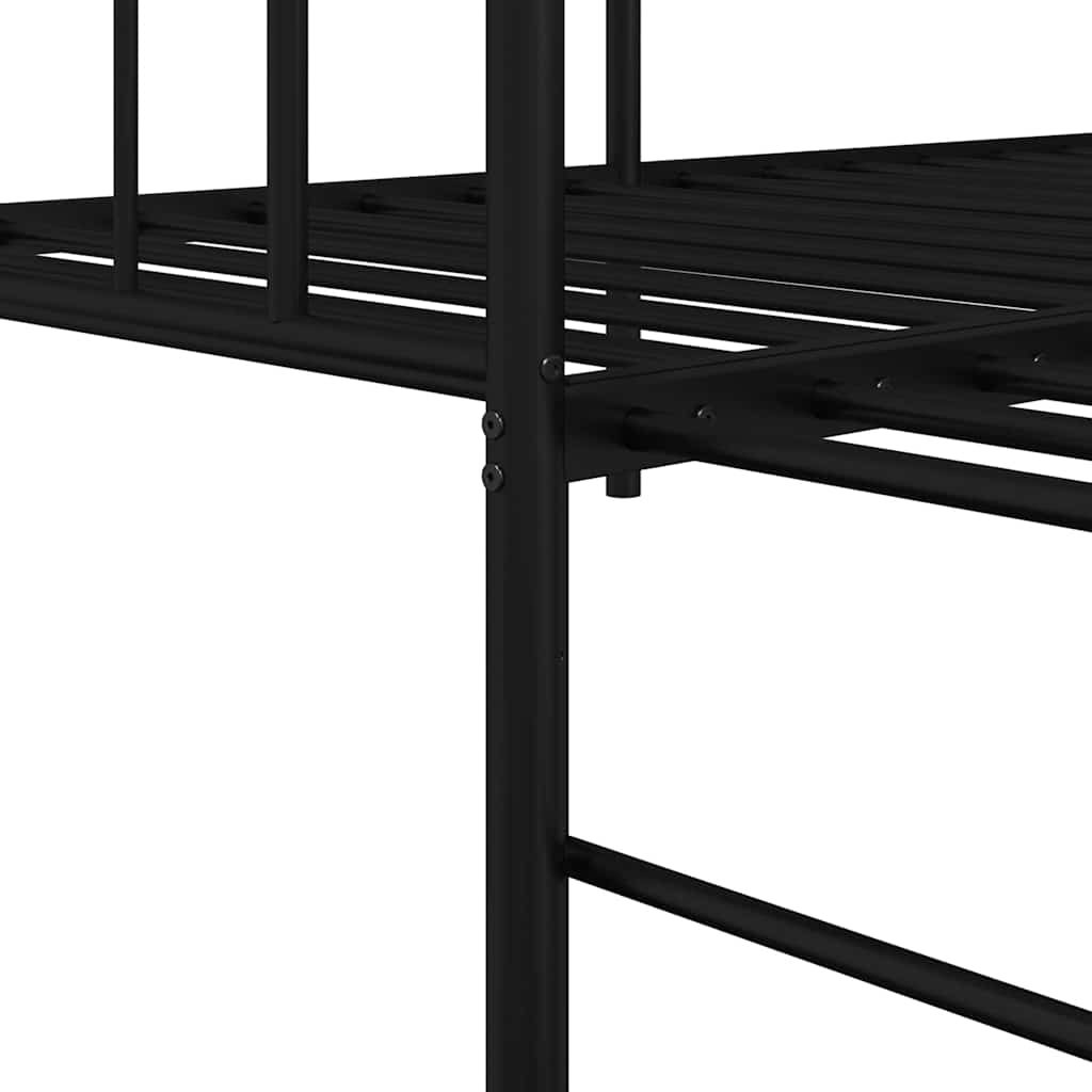 Tagesbettrahmen Schwarz 90 x 200 cm Stahl