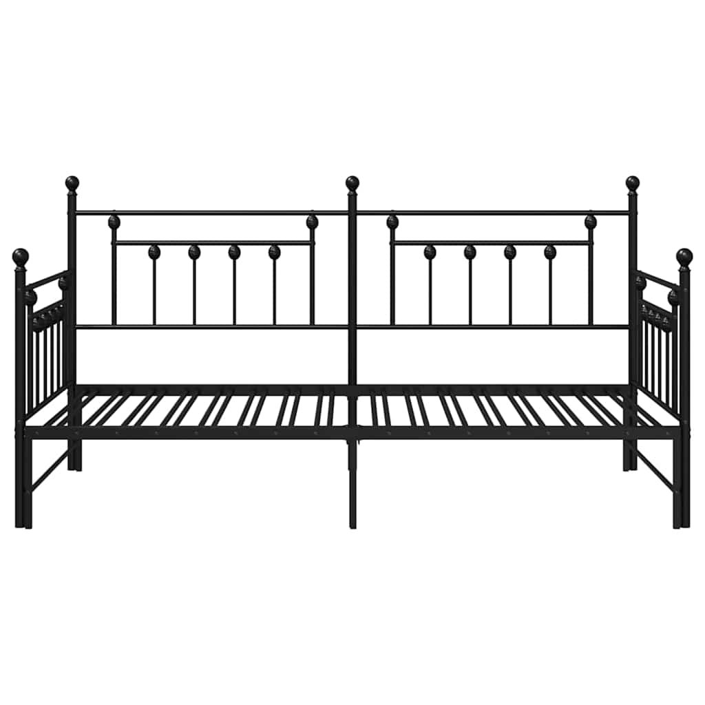 Tagesbettrahmen Schwarz 90 x 200 cm Stahl