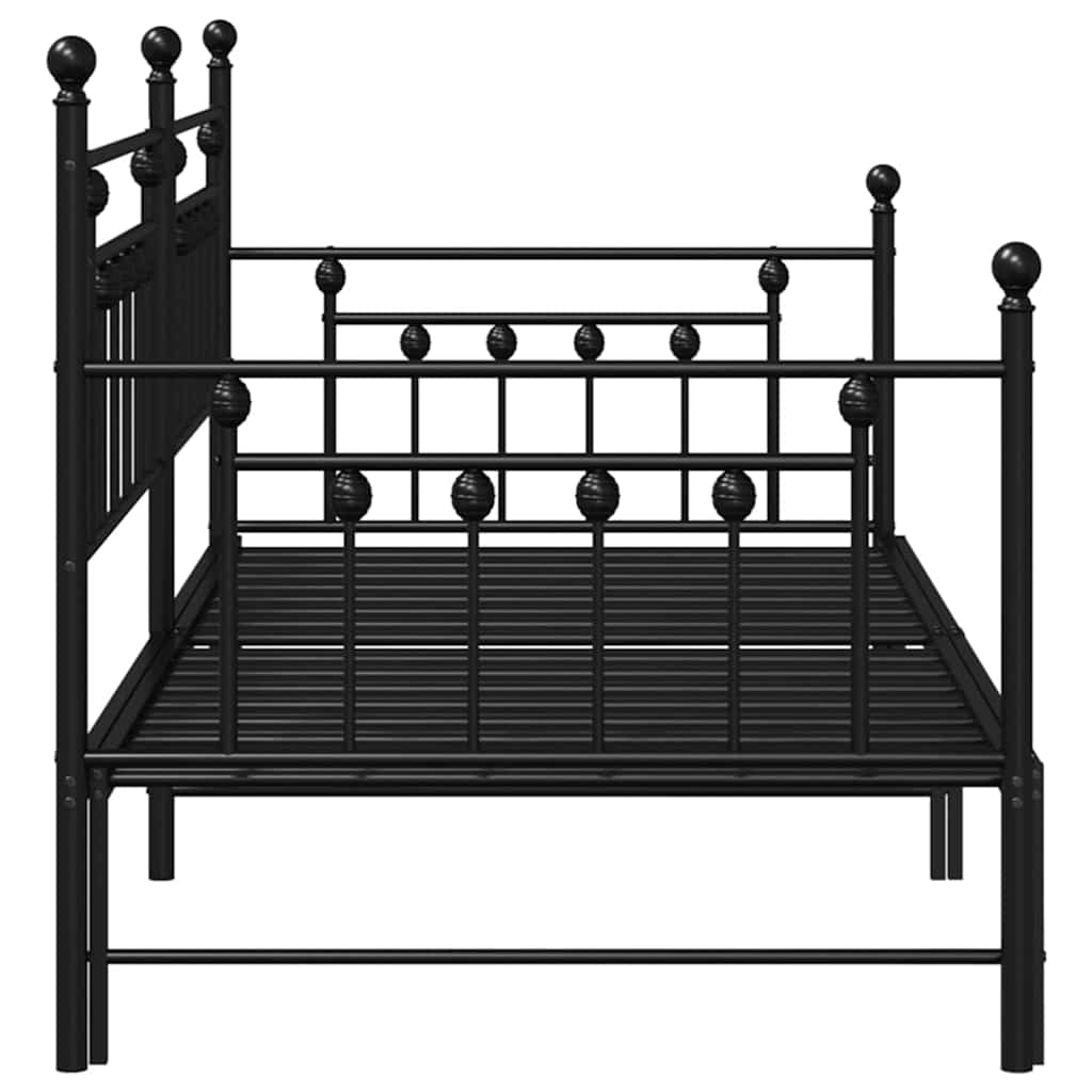 Tagesbettrahmen Schwarz 90 x 200 cm Stahl