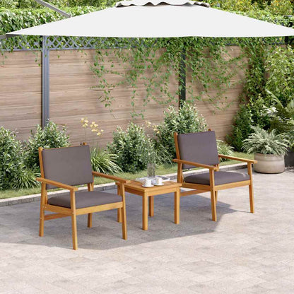 Gartenstuhl 2 stk. Anthrazit Massivholz Akazie