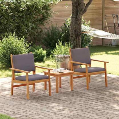 Gartenstuhl 2 stk. Anthrazit Massivholz Akazie