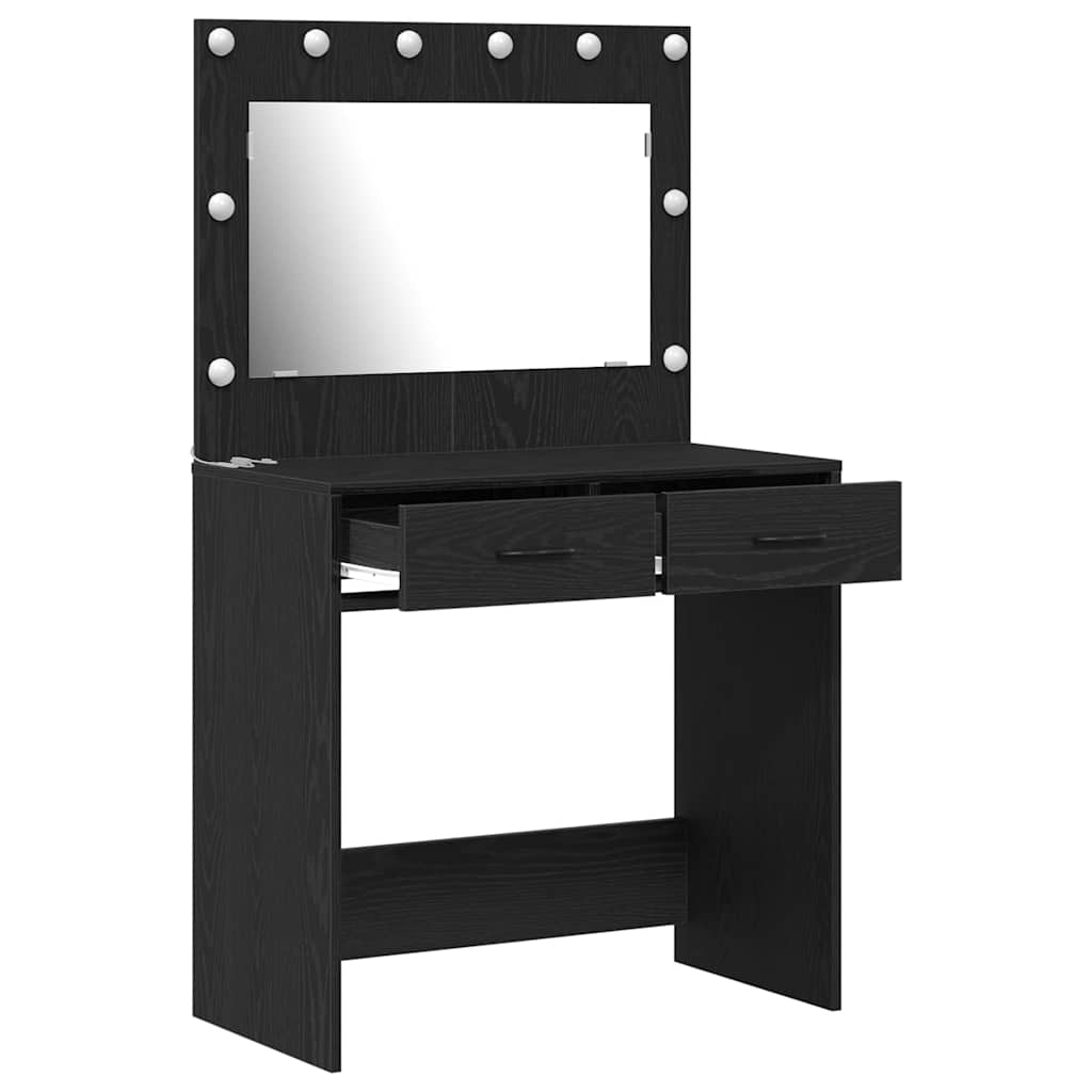 Schminktisch Schwarz Eichen-Optik 78,5 x 41 x 135 cm
