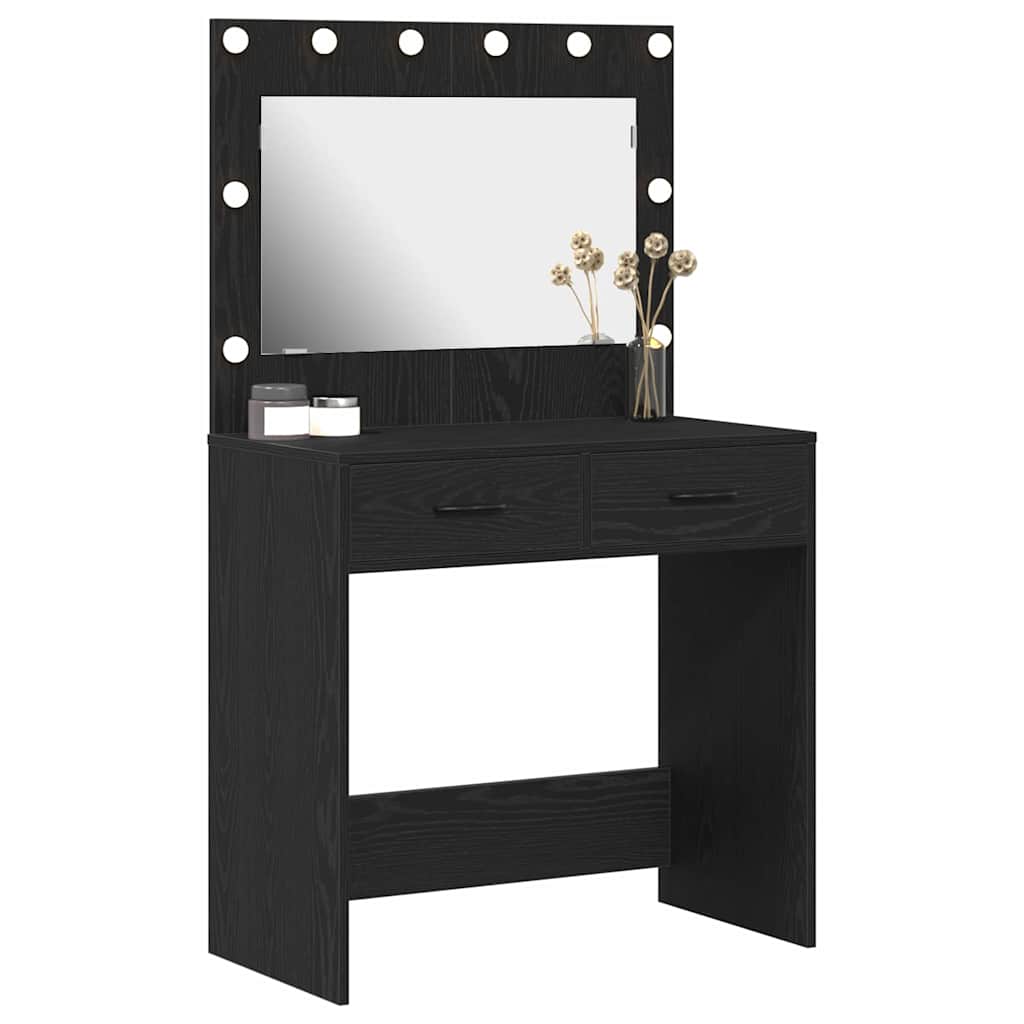 Schminktisch Schwarz Eichen-Optik 78,5 x 41 x 135 cm