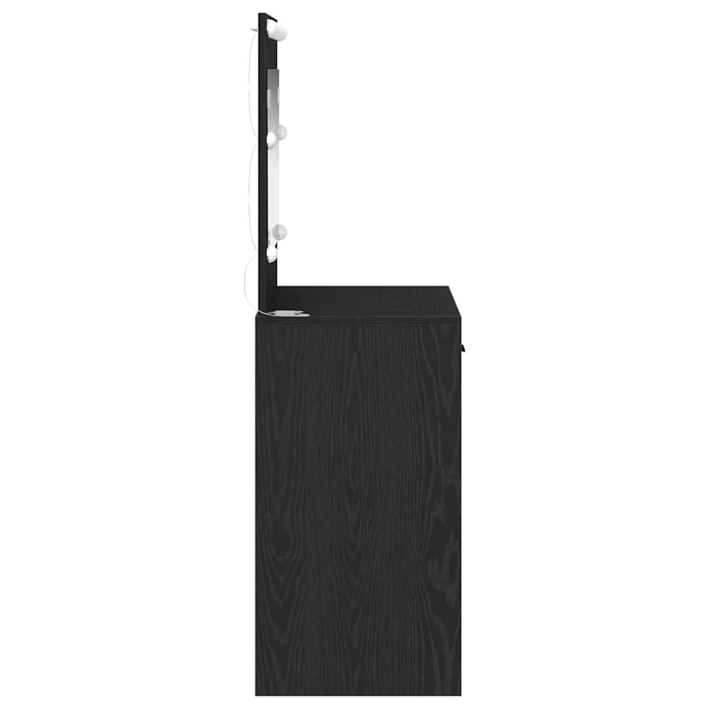 Schminktisch Schwarz Eichen-Optik 78,5 x 41 x 135 cm
