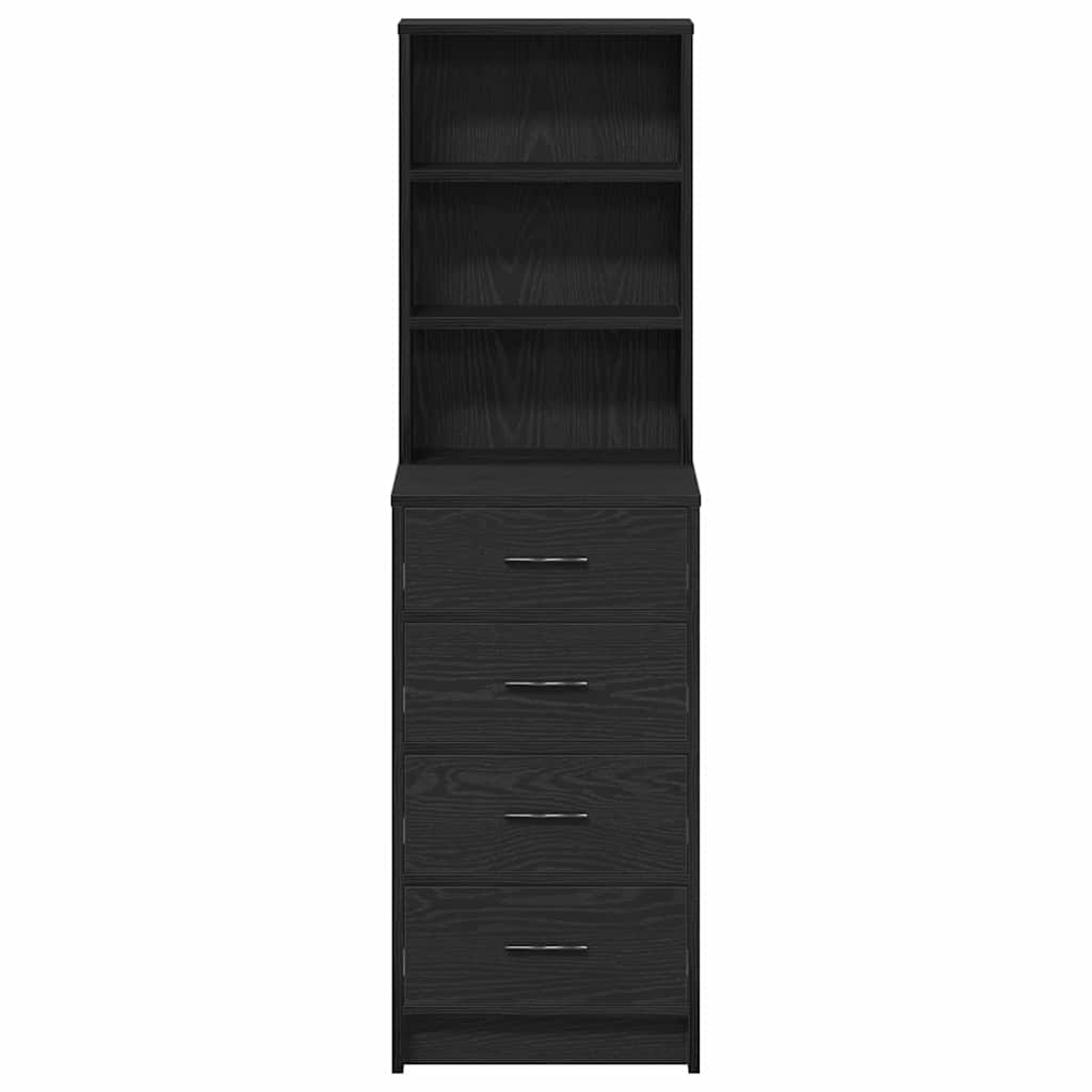 Hochboard Schwarz Eichen-Optik 40 x 41 x 135 cm Holzwerkstoff