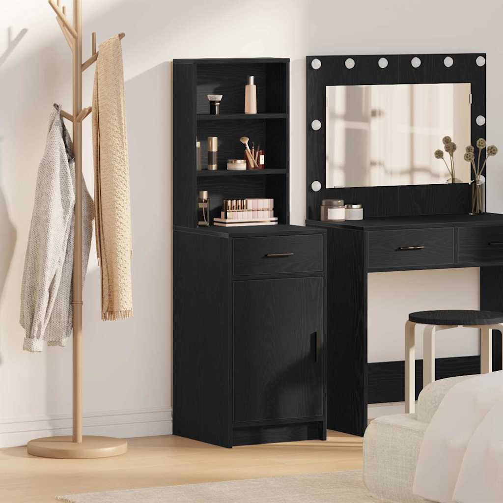 Highboard Schwarz Eichen-Optik 41 x 40 x 135 cm Holzwerkstoff