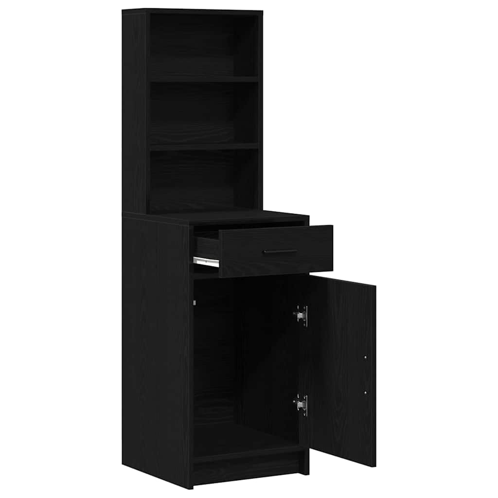 Highboard Schwarz Eichen-Optik 41 x 40 x 135 cm Holzwerkstoff