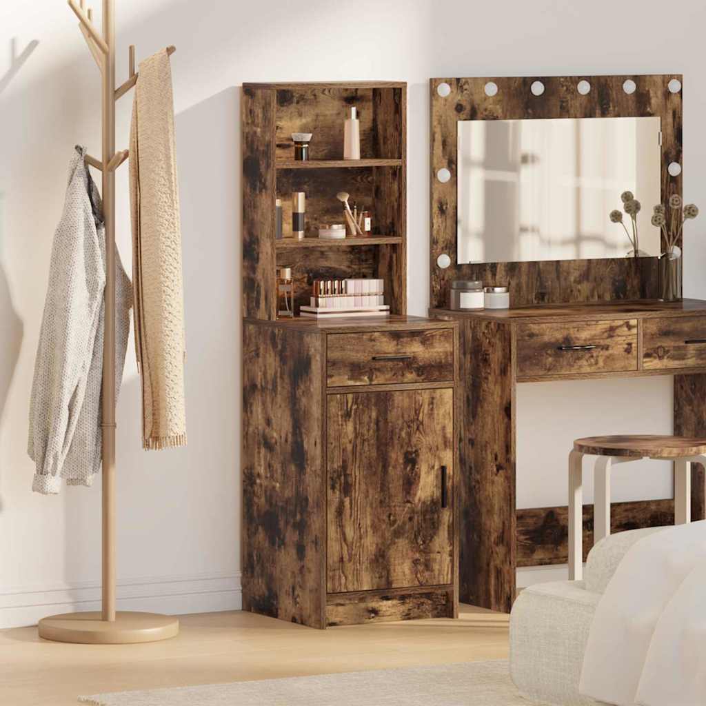 Highboard Geräucherte Eiche 41 x 40 x 135 cm Holzwerkstoff