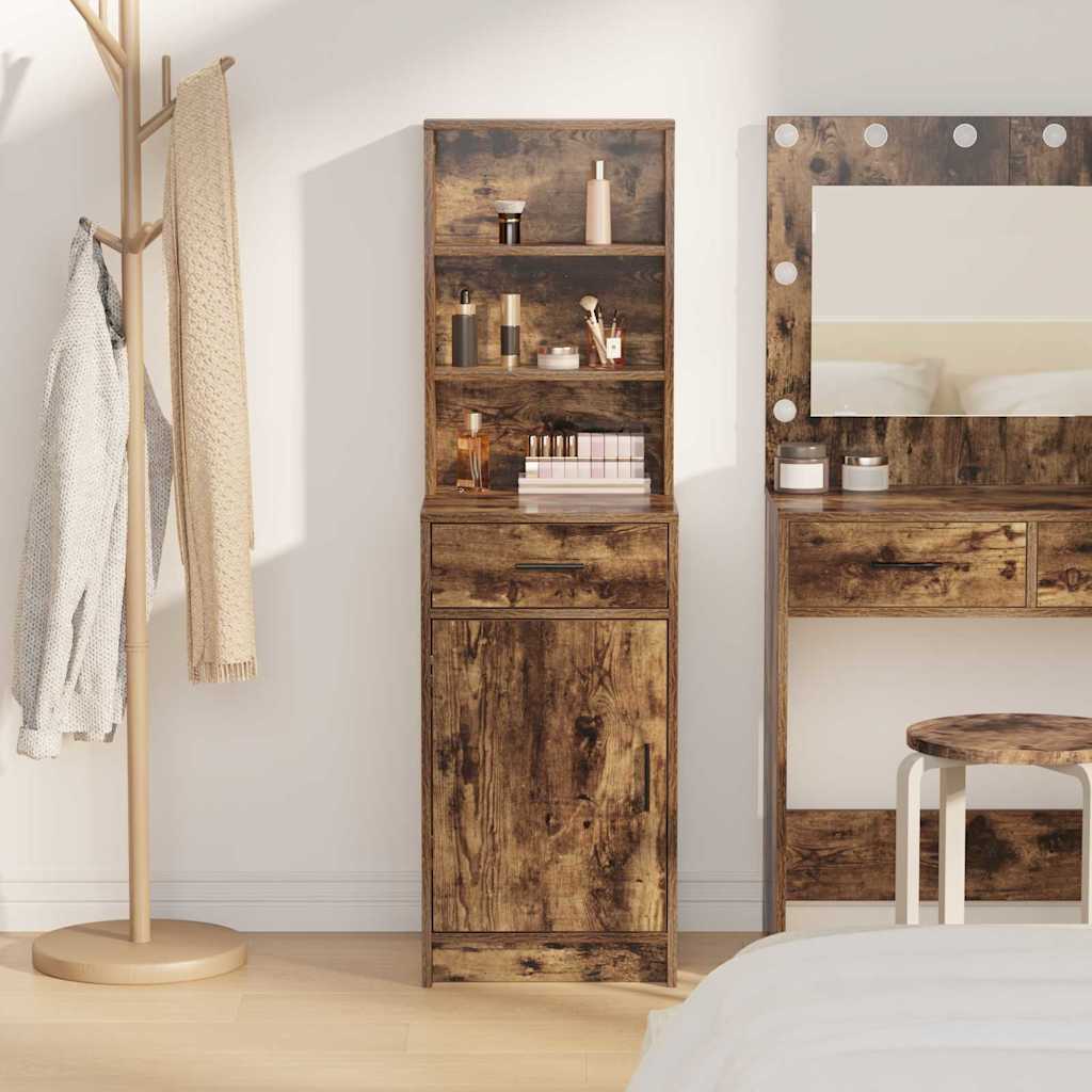 Highboard Geräucherte Eiche 41 x 40 x 135 cm Holzwerkstoff