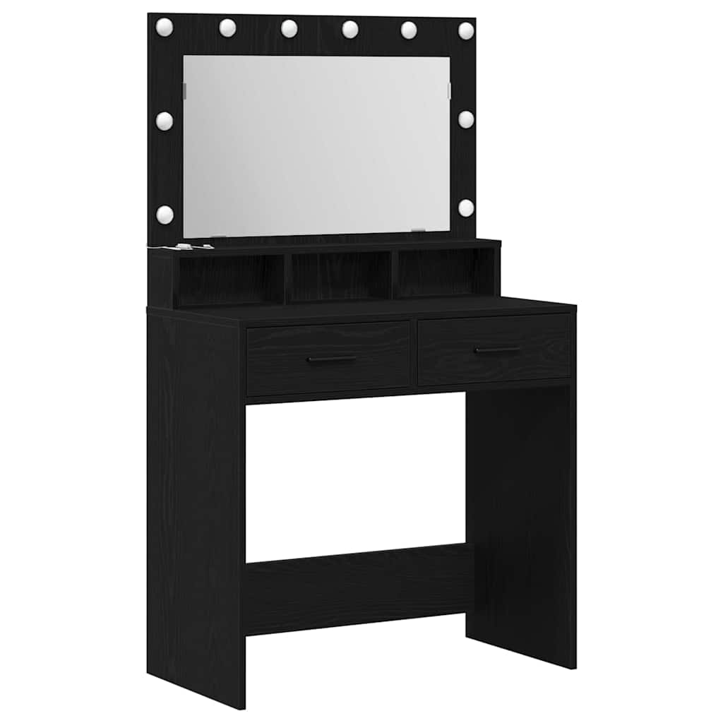 Schminktisch Schwarz Eichen-Optik 79 x 41 x 135 cm