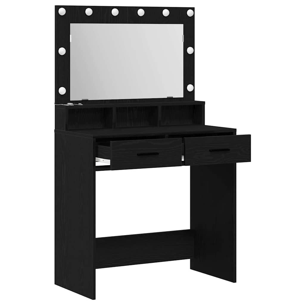 Schminktisch Schwarz Eichen-Optik 79 x 41 x 135 cm