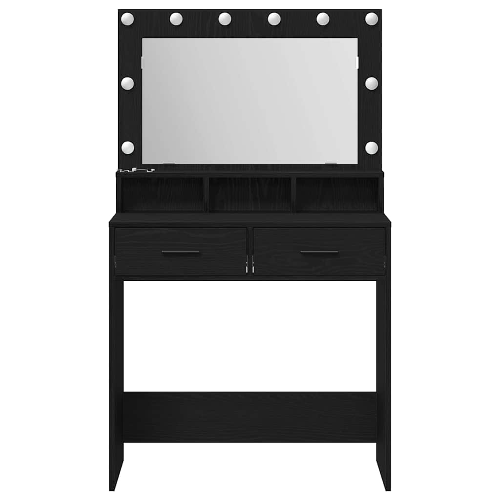 Schminktisch Schwarz Eichen-Optik 79 x 41 x 135 cm
