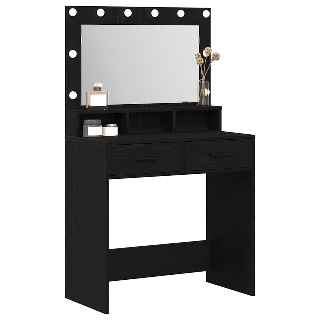 Schminktisch Schwarz Eichen-Optik 79 x 41 x 135 cm
