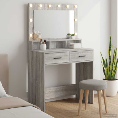 Schminktisch Graues Sonoma 79 x 41 x 135 cm Holzwerkstoff