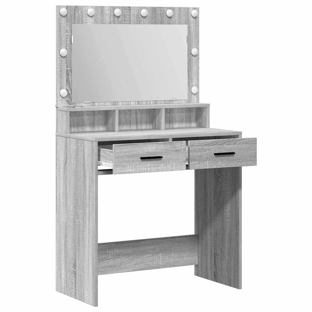 Schminktisch Graues Sonoma 79 x 41 x 135 cm Holzwerkstoff